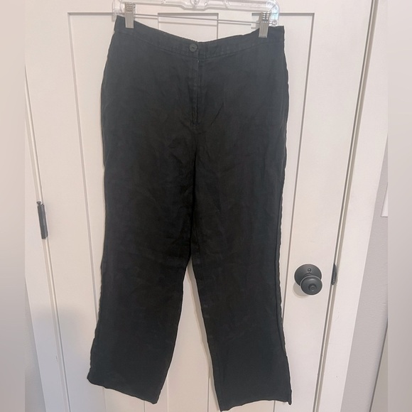 JM Collection Pants - JM Collection 100% Linen Black Relaxed Fit Pants Size 8